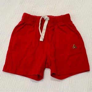 Baby Gap, Red Cotton Pull-On Shorts, Teddy Bear Detail, Size 6-12 Months